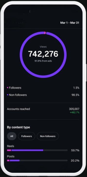 Insights: 742,276 views, 1–31 March